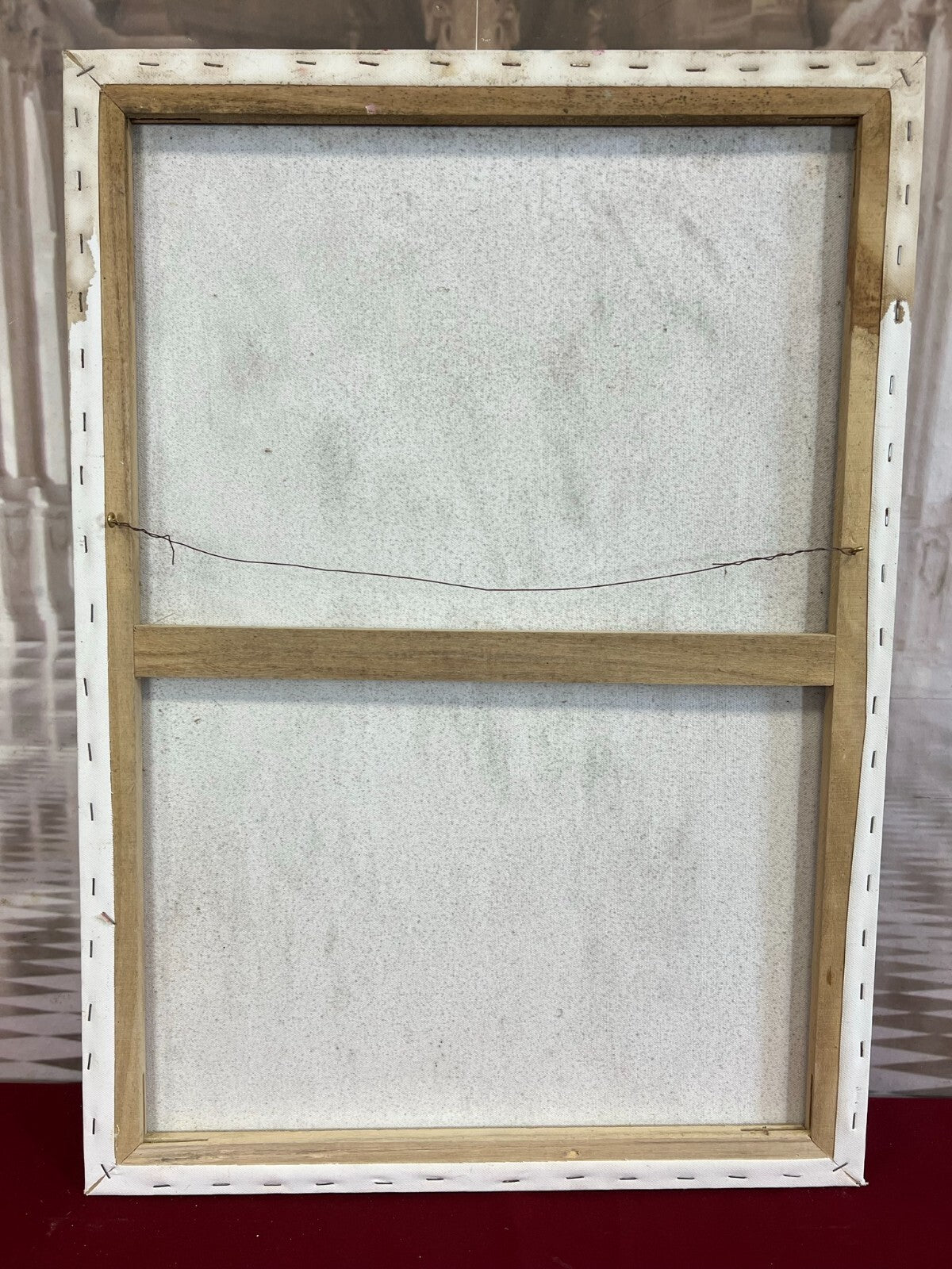 Modernes Ölgemälde auf Leinwand signiert Abstrakte Blumen Wiese 50x70cm