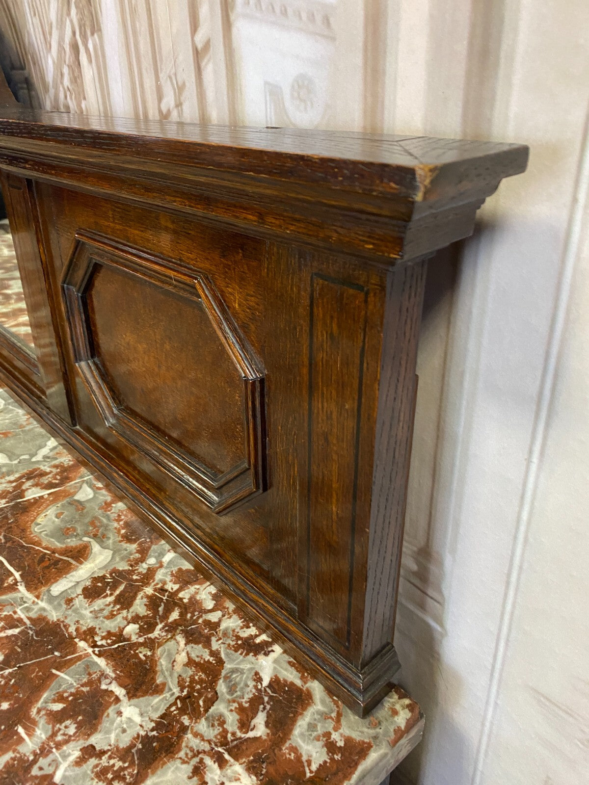 Antike Anrichte Buffet Saint Remy Marmorplatte und Spiegel um 1880 Frankreich