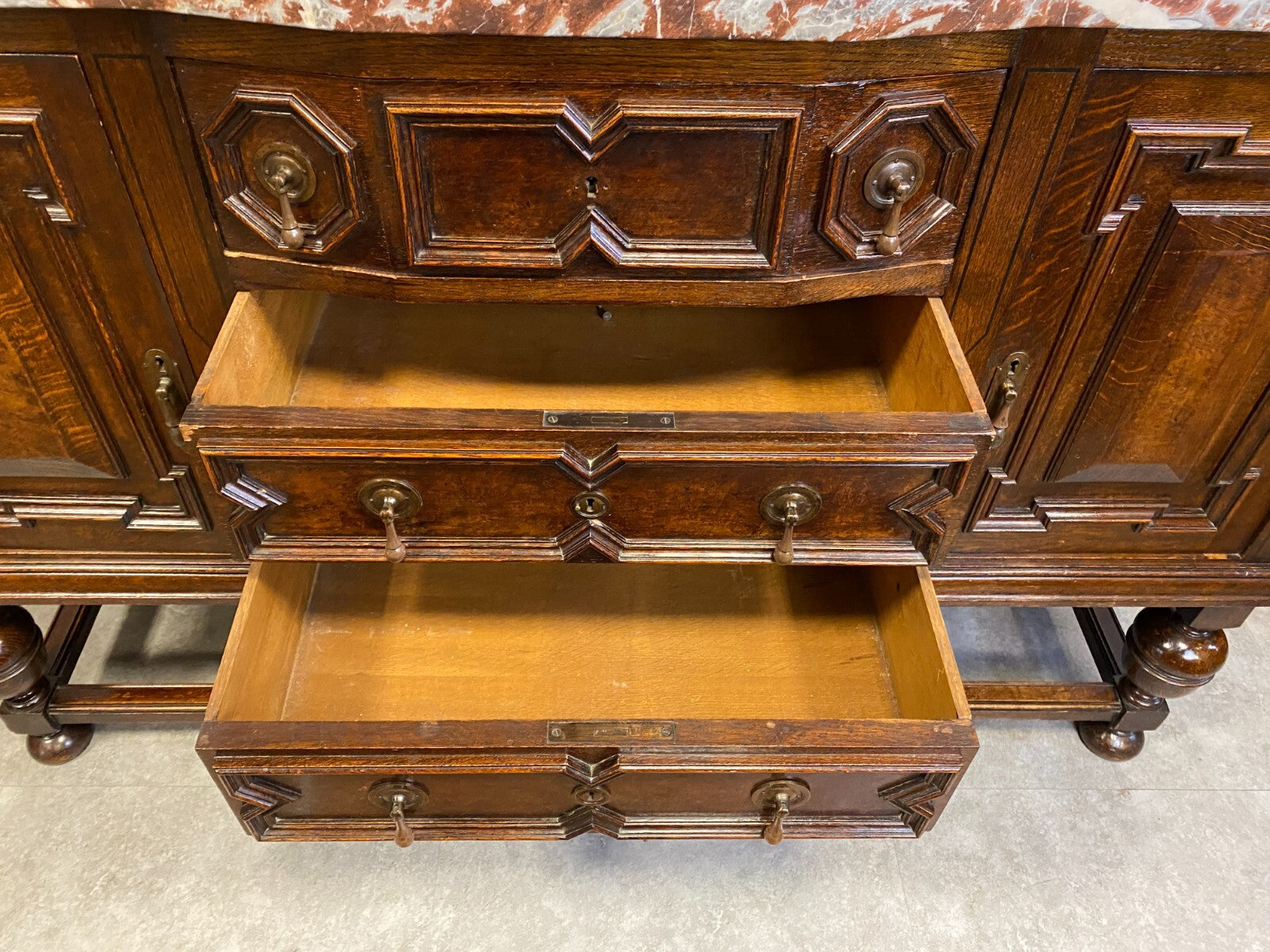 Antike Anrichte Buffet Saint Remy Marmorplatte und Spiegel um 1880 Frankreich