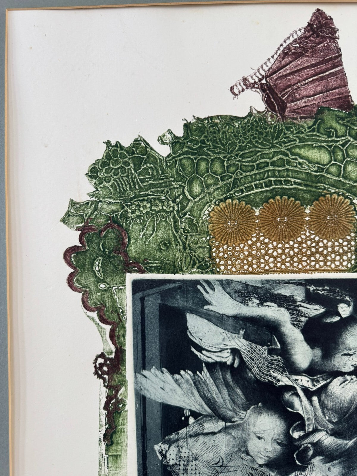 Signierte Lithografie in Passepartout gerahmt 58x100cm