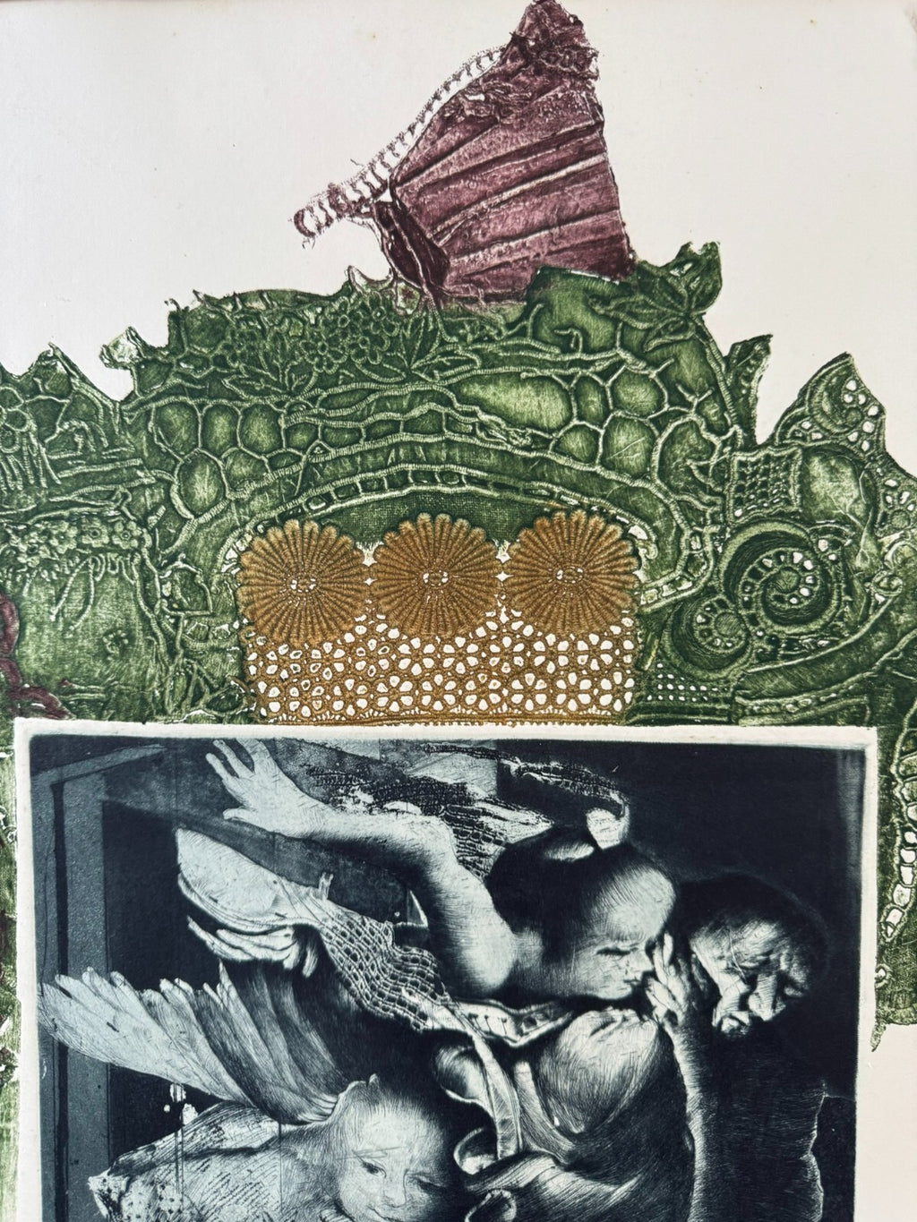 Signierte Lithografie in Passepartout gerahmt 58x100cm