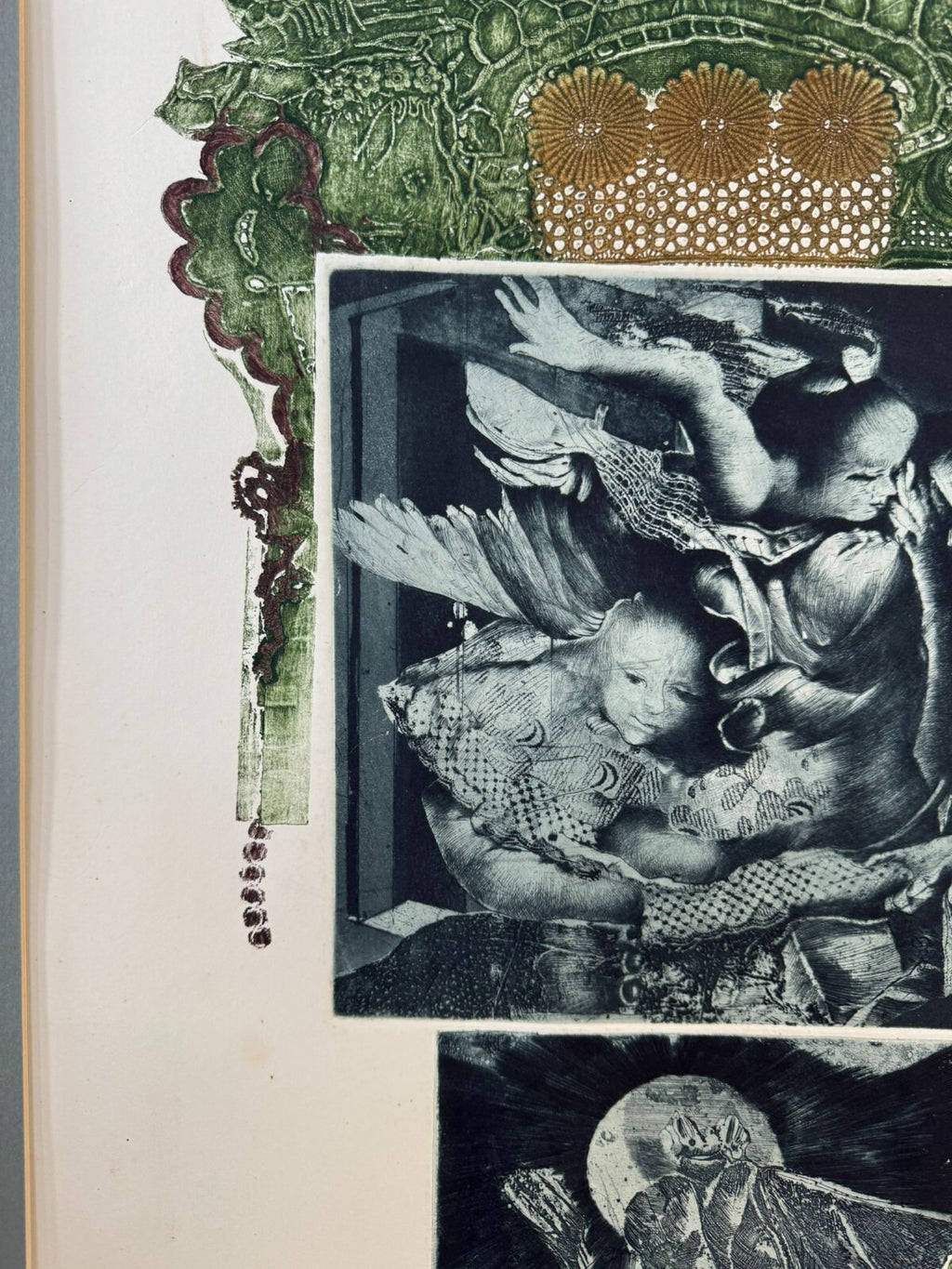 Signierte Lithografie in Passepartout gerahmt 58x100cm