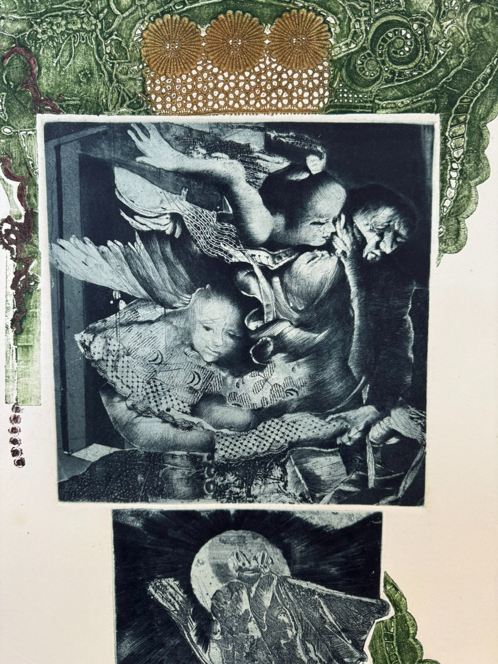 Signierte Lithografie in Passepartout gerahmt 58x100cm