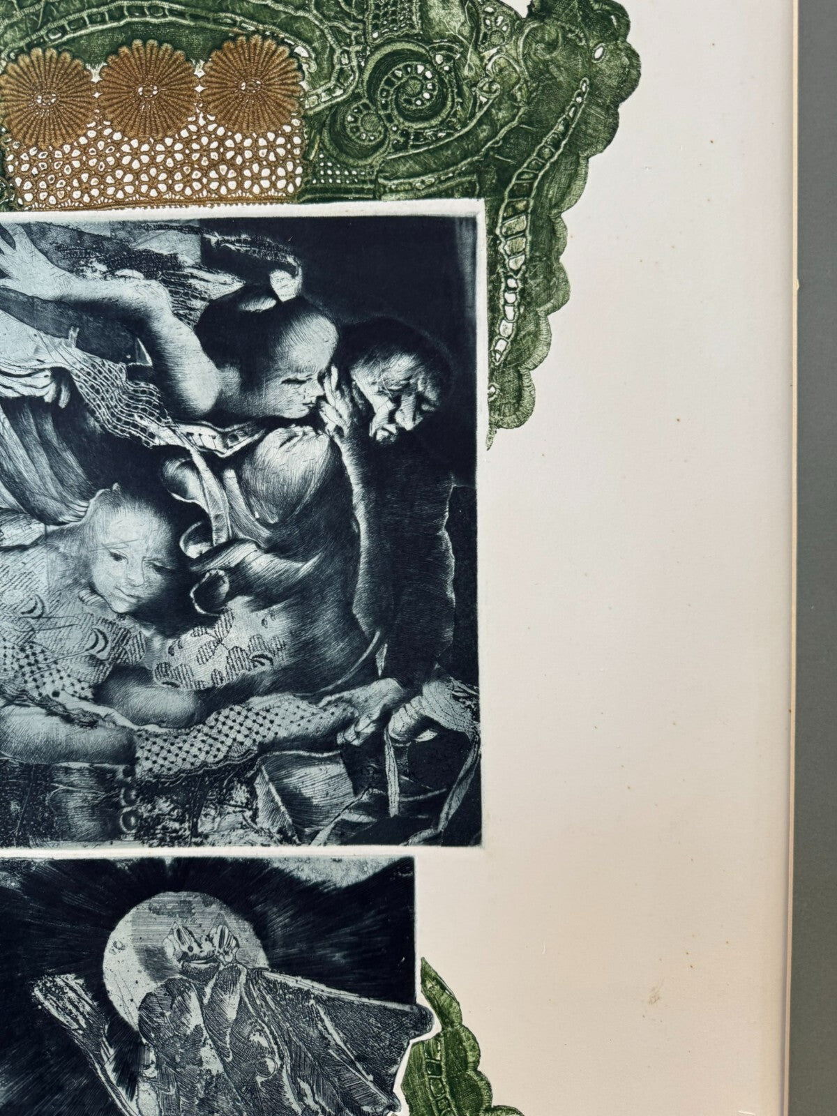 Signierte Lithografie in Passepartout gerahmt 58x100cm