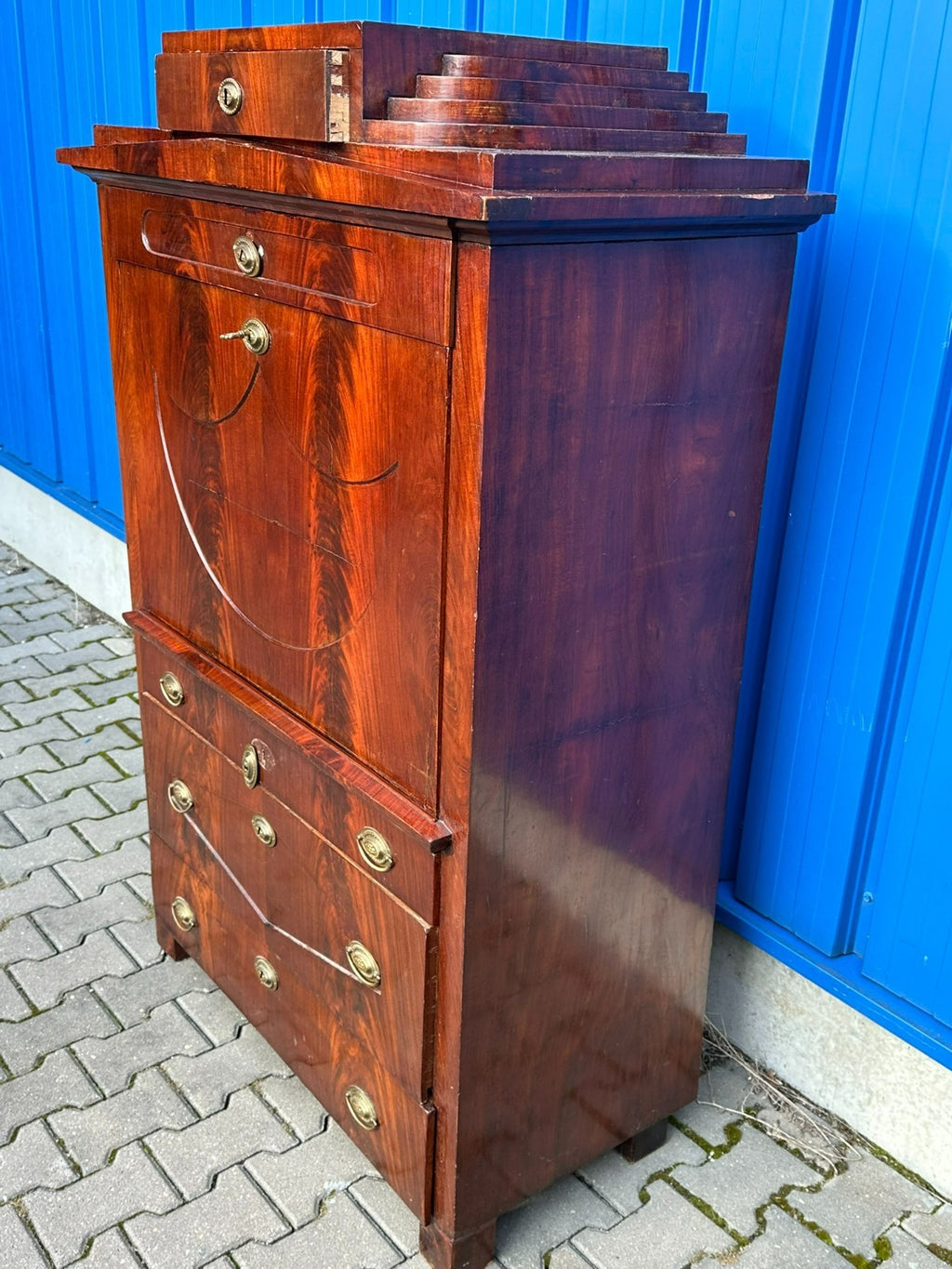 Früher antiker Biedermeier Sekretär um 1820 Mahagoni