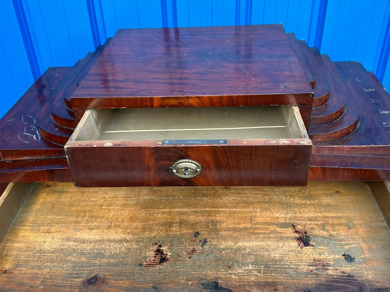 Früher antiker Biedermeier Sekretär um 1820 Mahagoni
