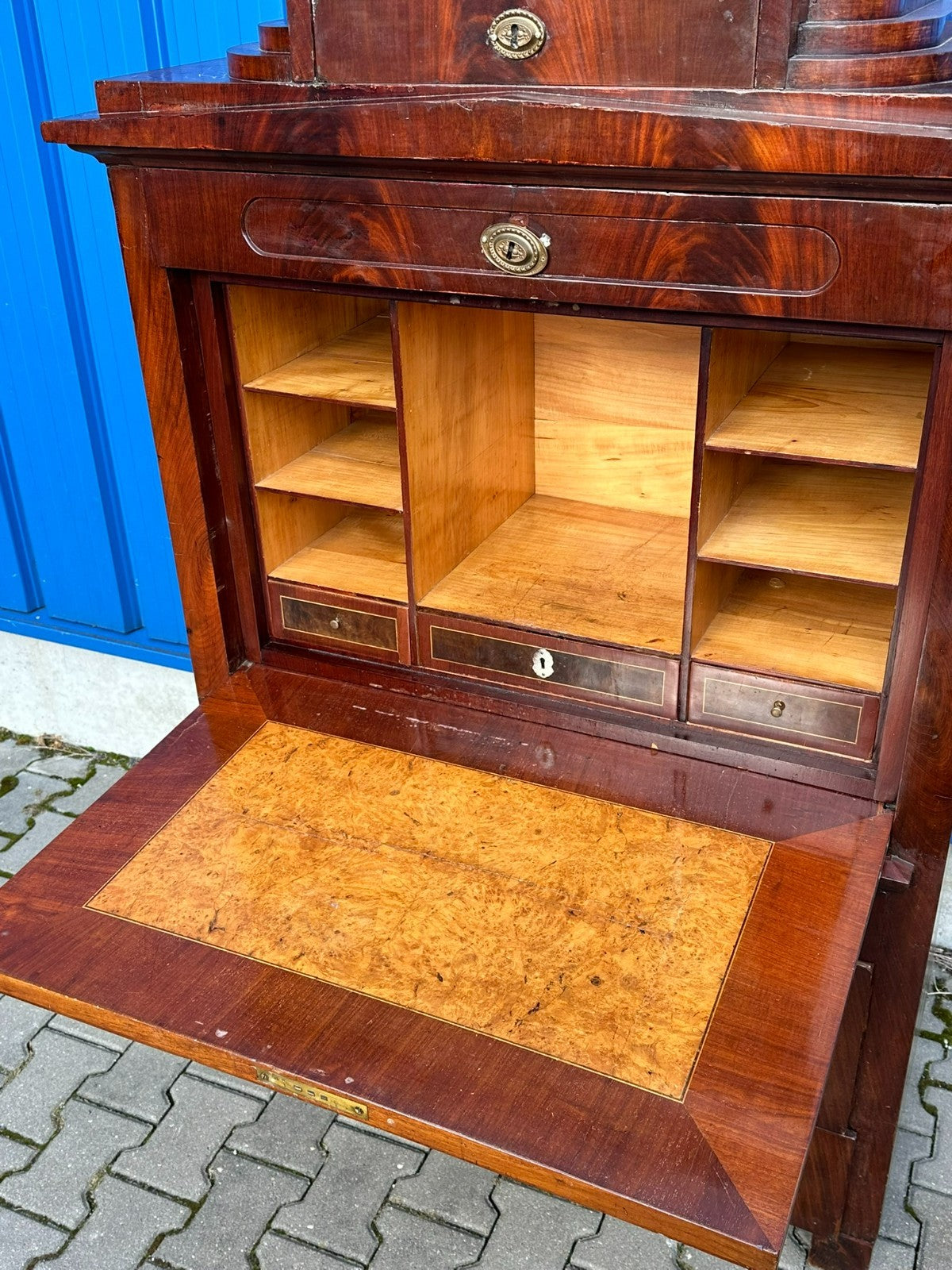 Früher antiker Biedermeier Sekretär um 1820 Mahagoni
