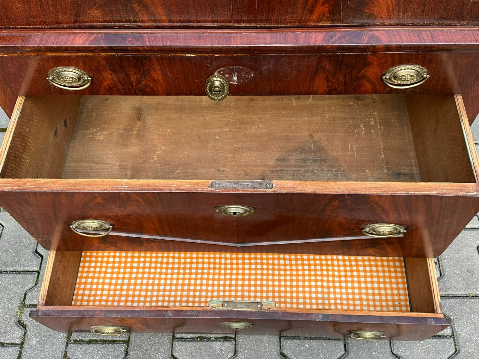 Früher antiker Biedermeier Sekretär um 1820 Mahagoni