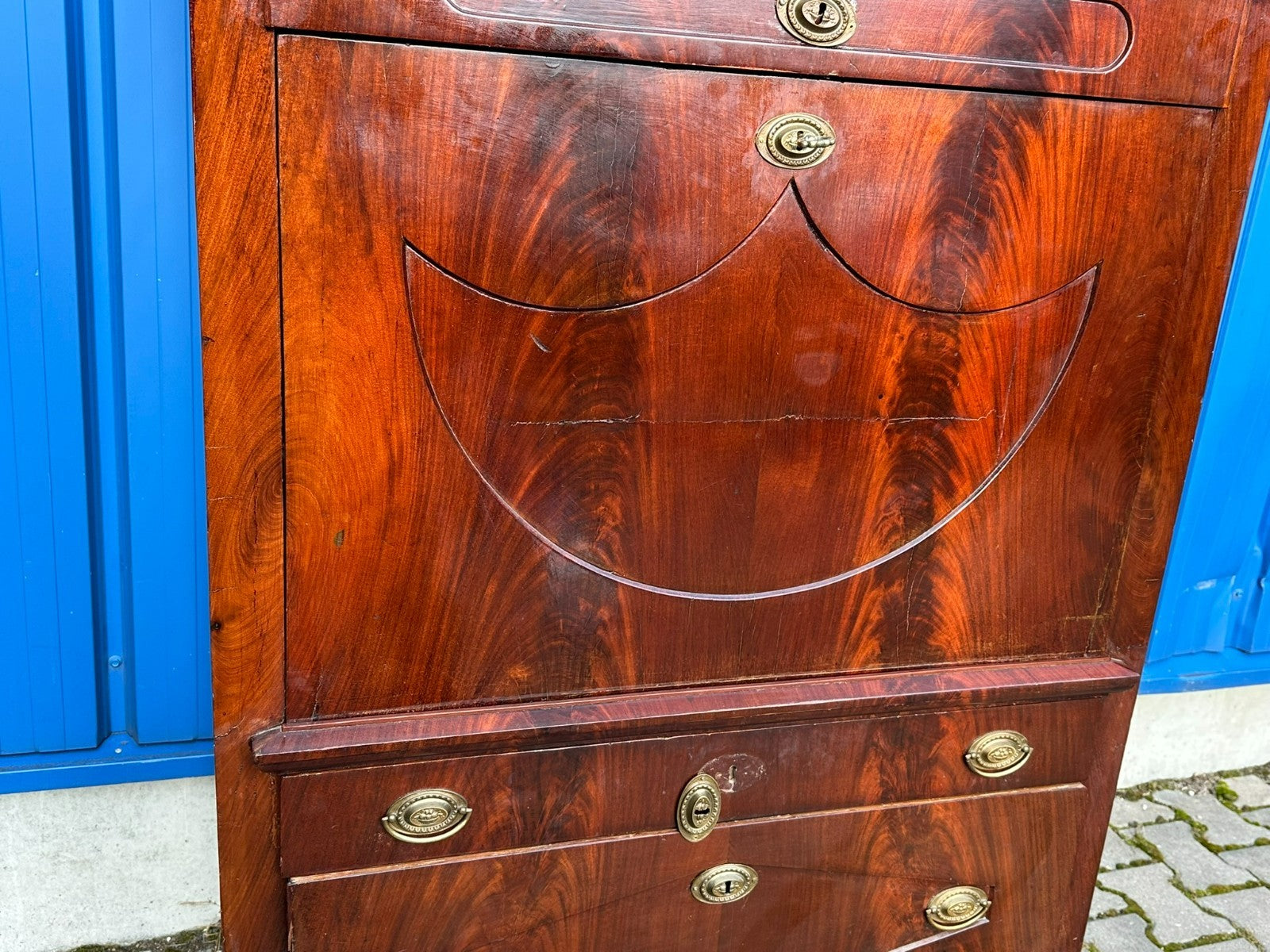 Früher antiker Biedermeier Sekretär um 1820 Mahagoni