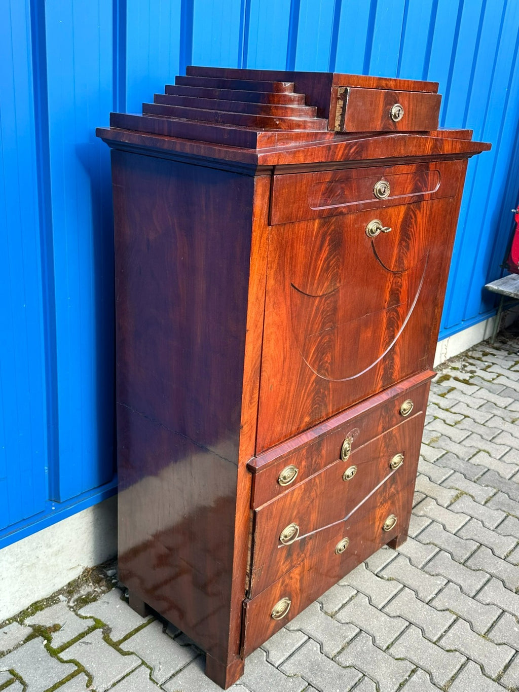Früher antiker Biedermeier Sekretär um 1820 Mahagoni