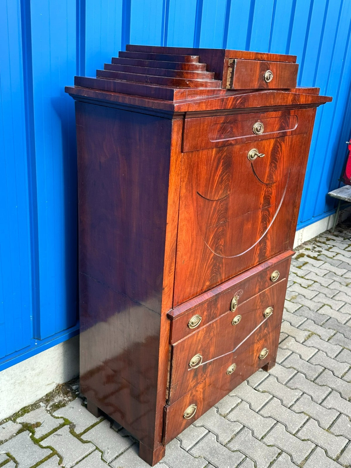 Früher antiker Biedermeier Sekretär um 1820 Mahagoni