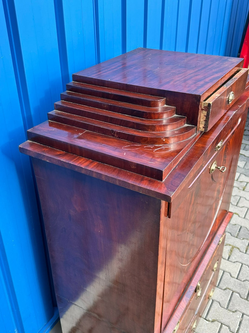 Früher antiker Biedermeier Sekretär um 1820 Mahagoni