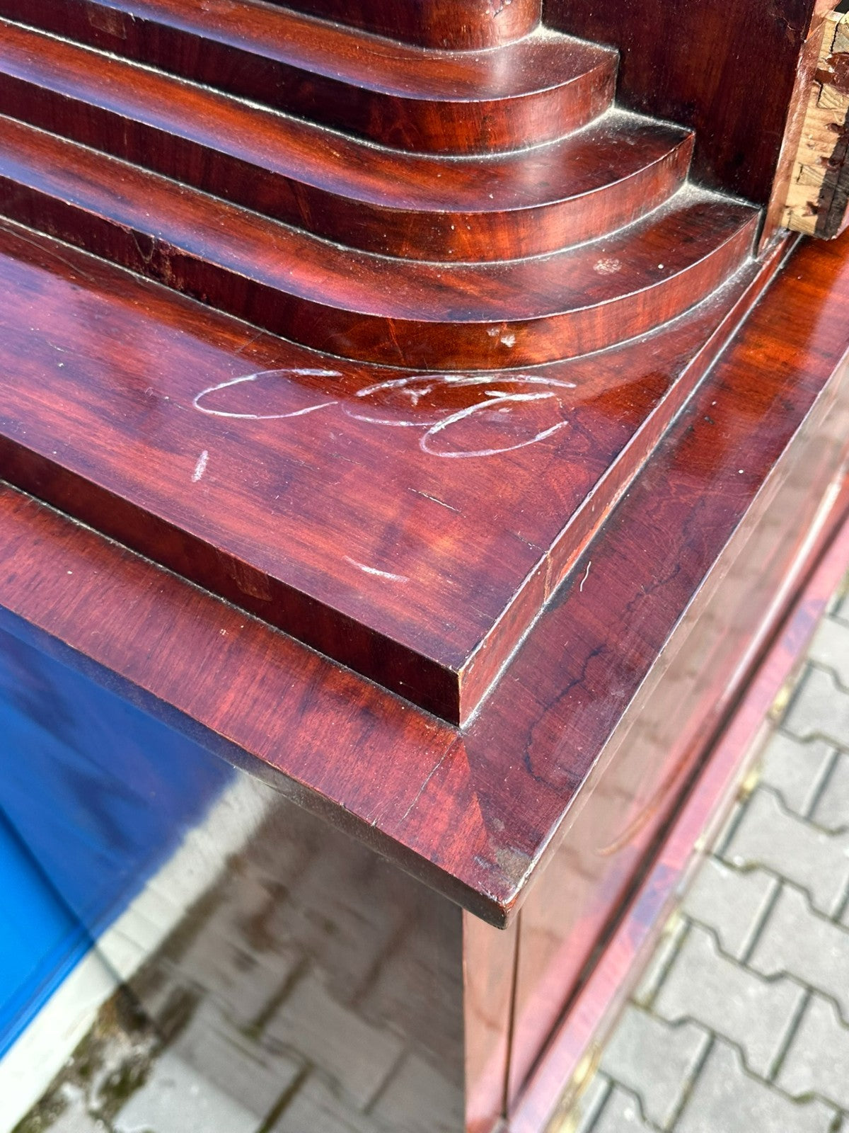 Früher antiker Biedermeier Sekretär um 1820 Mahagoni