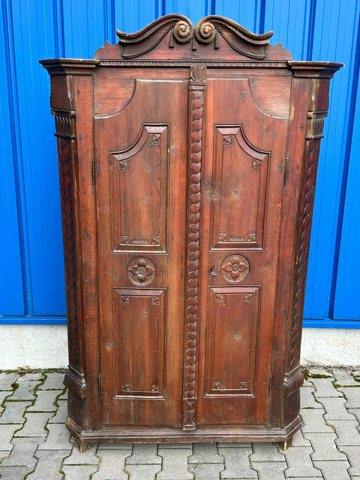 ANTIKER SCHRANK BAUERNSCHRANK VON 1843 LOUIS SEIZE STIL LANDHAUS