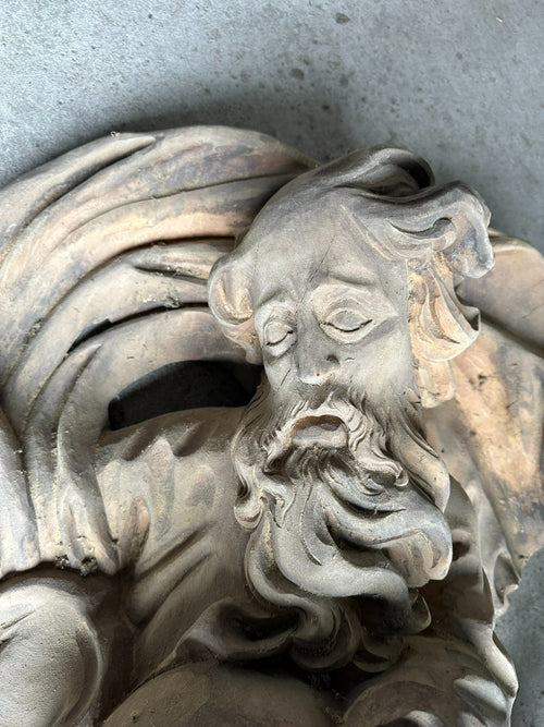 ALTER SEGNENDER GOTTVATER GOTT AUF WOLKE HOLZ MASSIV HANDGESCHNITZT 20 TES JHDT