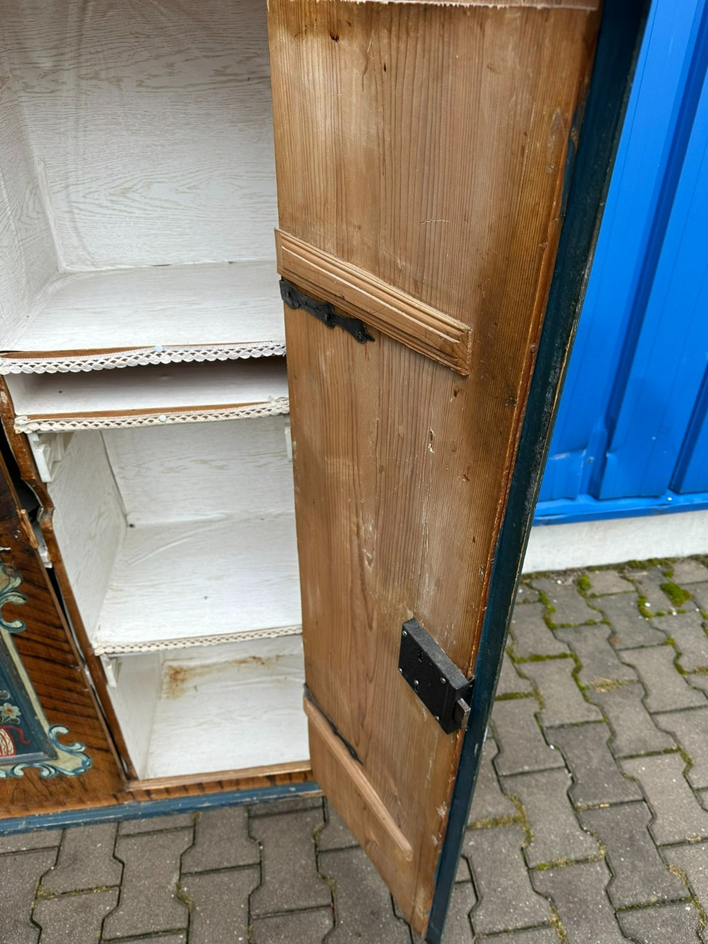 Antiker Schrank Bauernschrank handbemalt 18 tes Jhdt originale Bemalung
