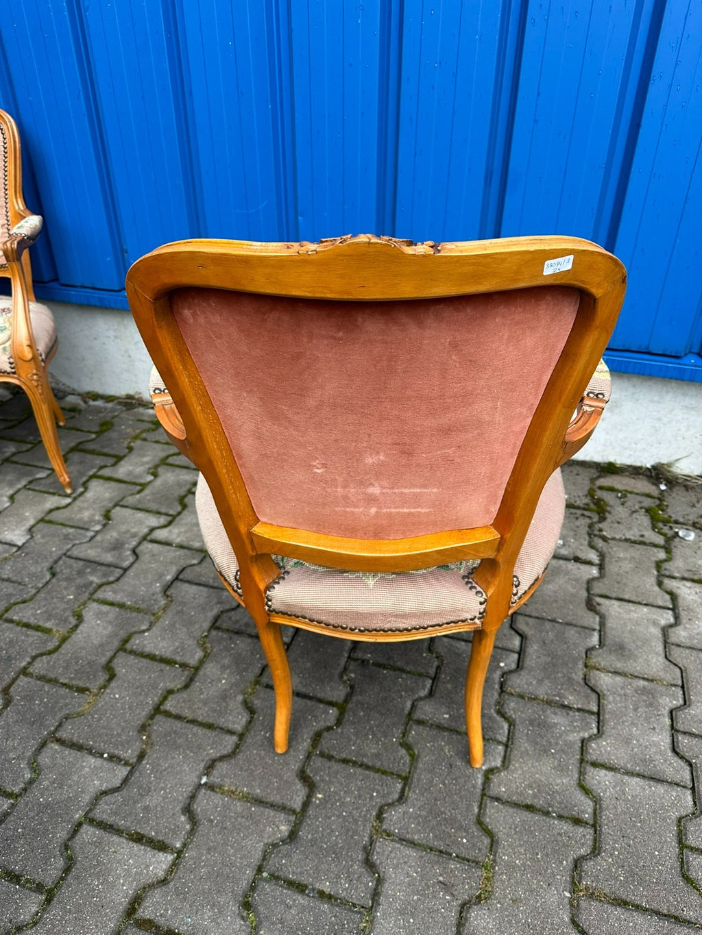 Paar Barock Stil Sessel Petit Point Stickerei 20 tes Jhdt Barocksessel