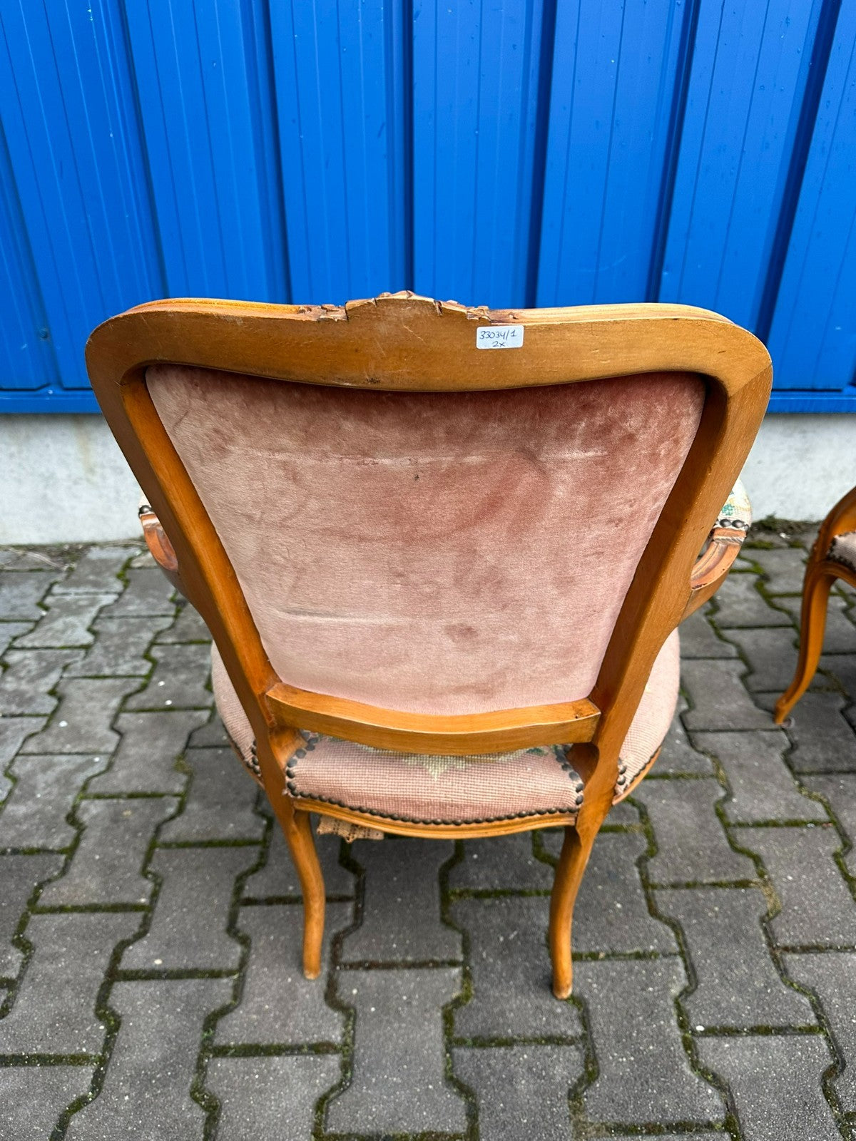 Paar Barock Stil Sessel Petit Point Stickerei 20 tes Jhdt Barocksessel