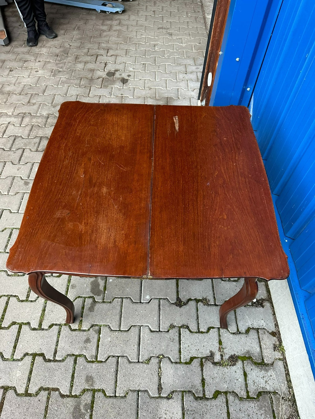 Antiker Spieltisch um 1860 Louis Philippe Mahagoni Spät Biedermeier