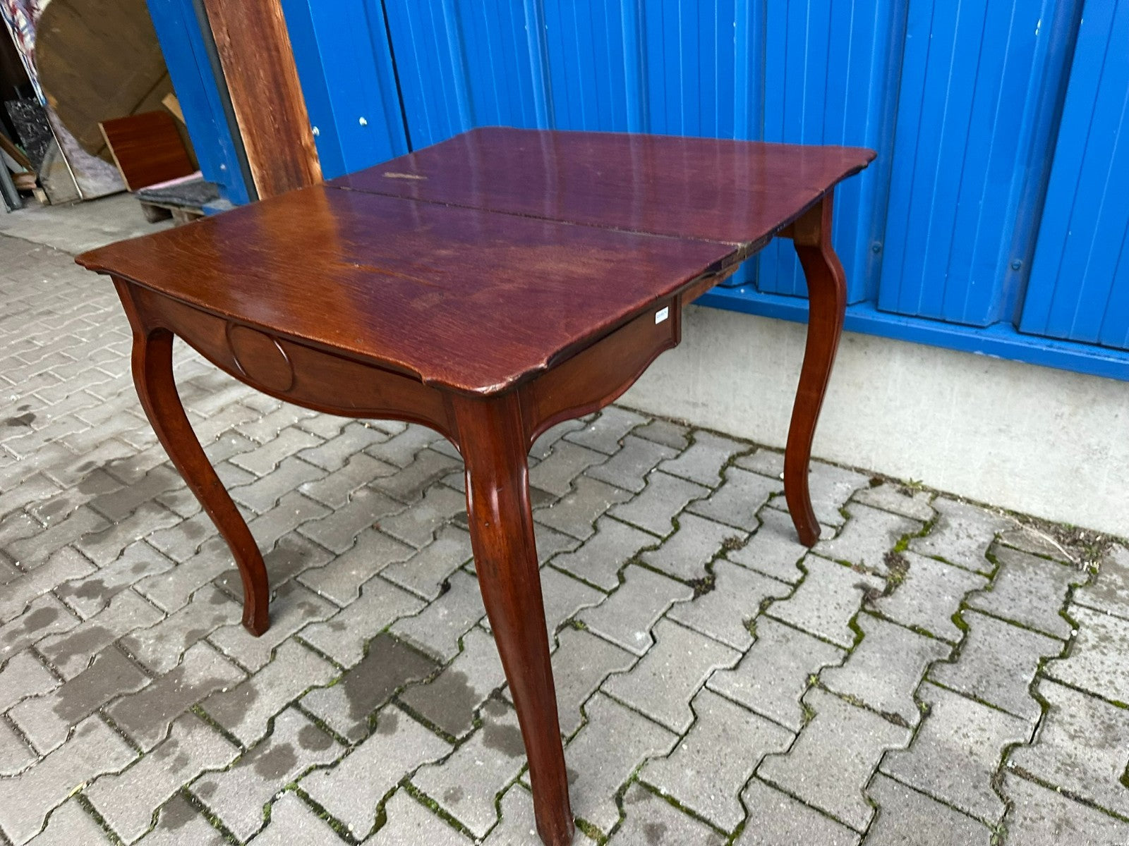Antiker Spieltisch um 1860 Louis Philippe Mahagoni Spät Biedermeier