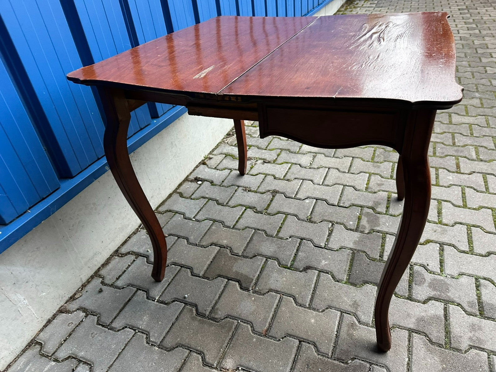 Antiker Spieltisch um 1860 Louis Philippe Mahagoni Spät Biedermeier
