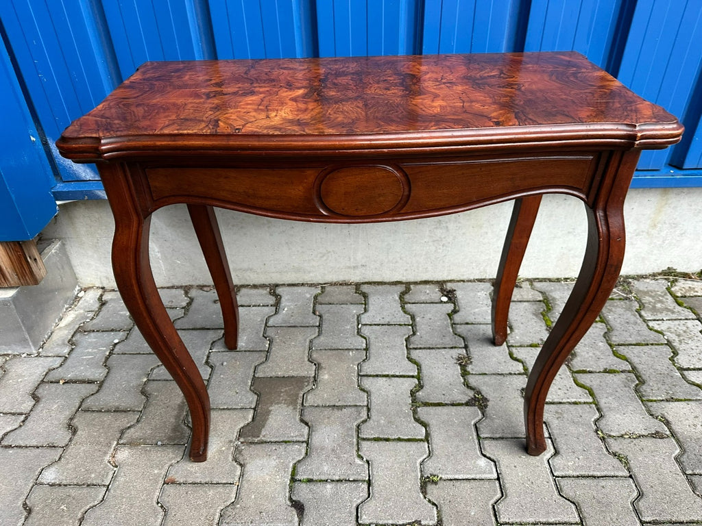 Antiker Spieltisch um 1860 Louis Philippe Mahagoni Spät Biedermeier