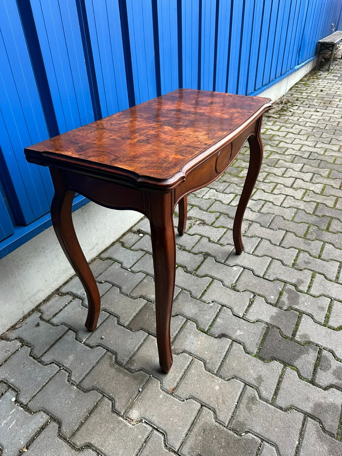 Antiker Spieltisch um 1860 Louis Philippe Mahagoni Spät Biedermeier