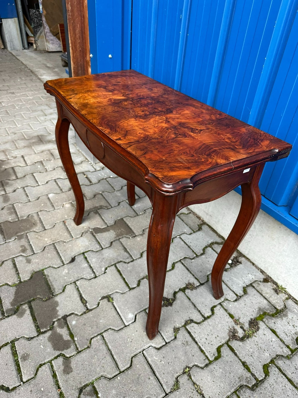 Antiker Spieltisch um 1860 Louis Philippe Mahagoni Spät Biedermeier