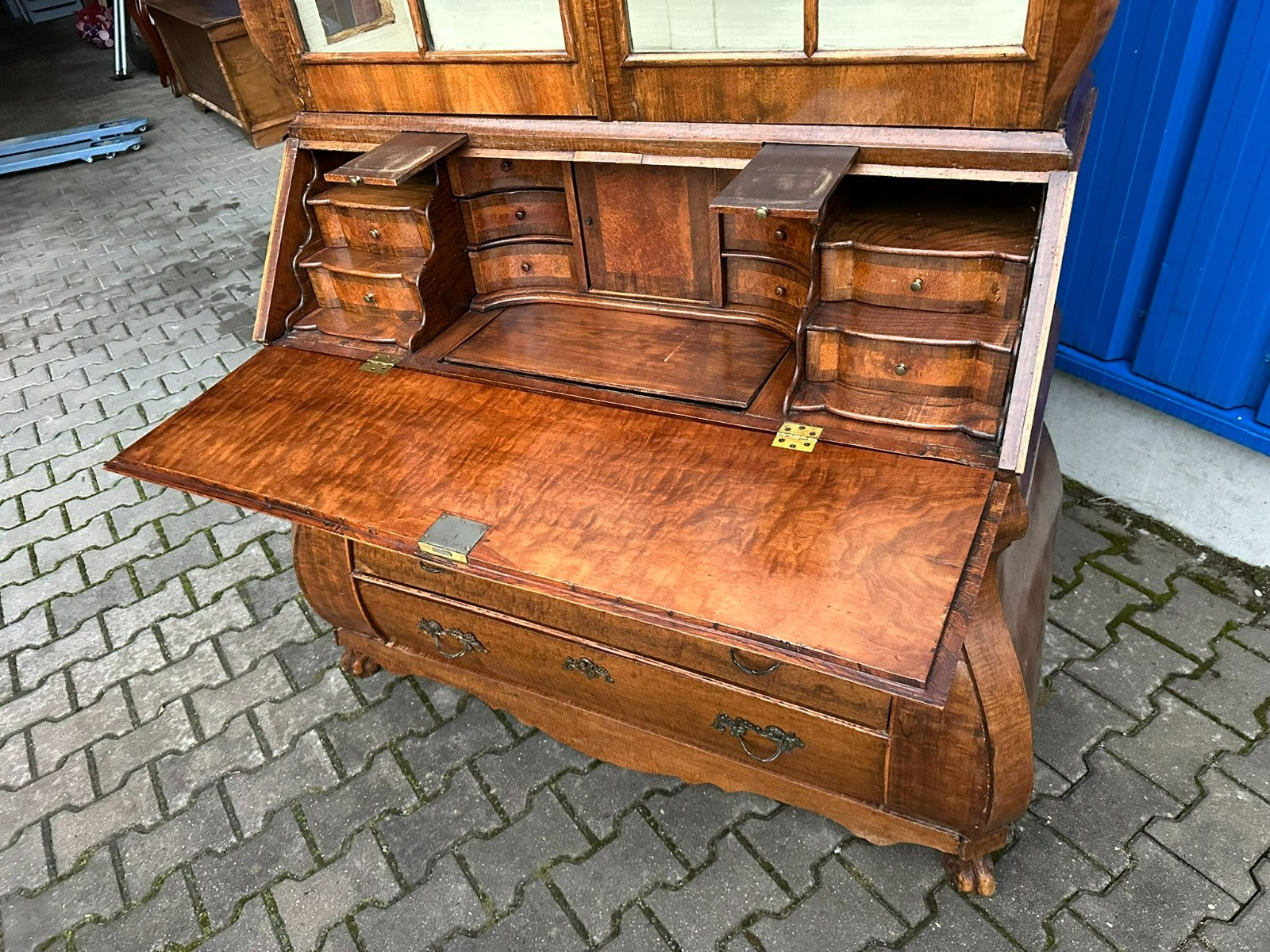 Antiker Sekretär Louis Quinze 18 tes Jhdt Ulmenholz Barocksekretär Louis Xv