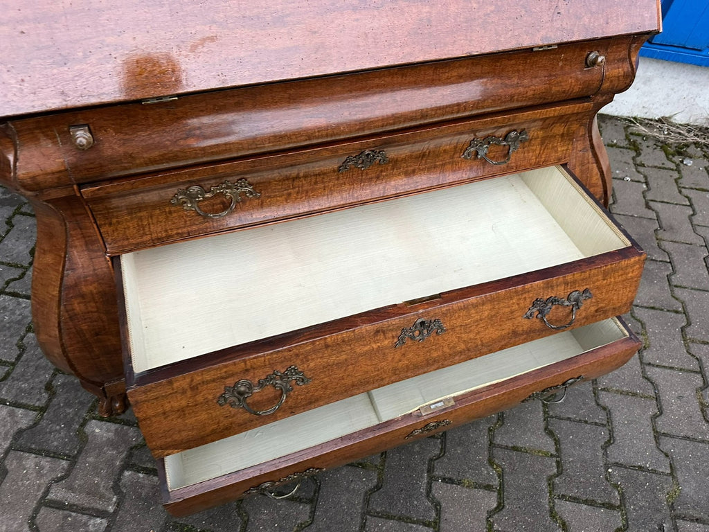 Antiker Sekretär Louis Quinze 18 tes Jhdt Ulmenholz Barocksekretär Louis Xv