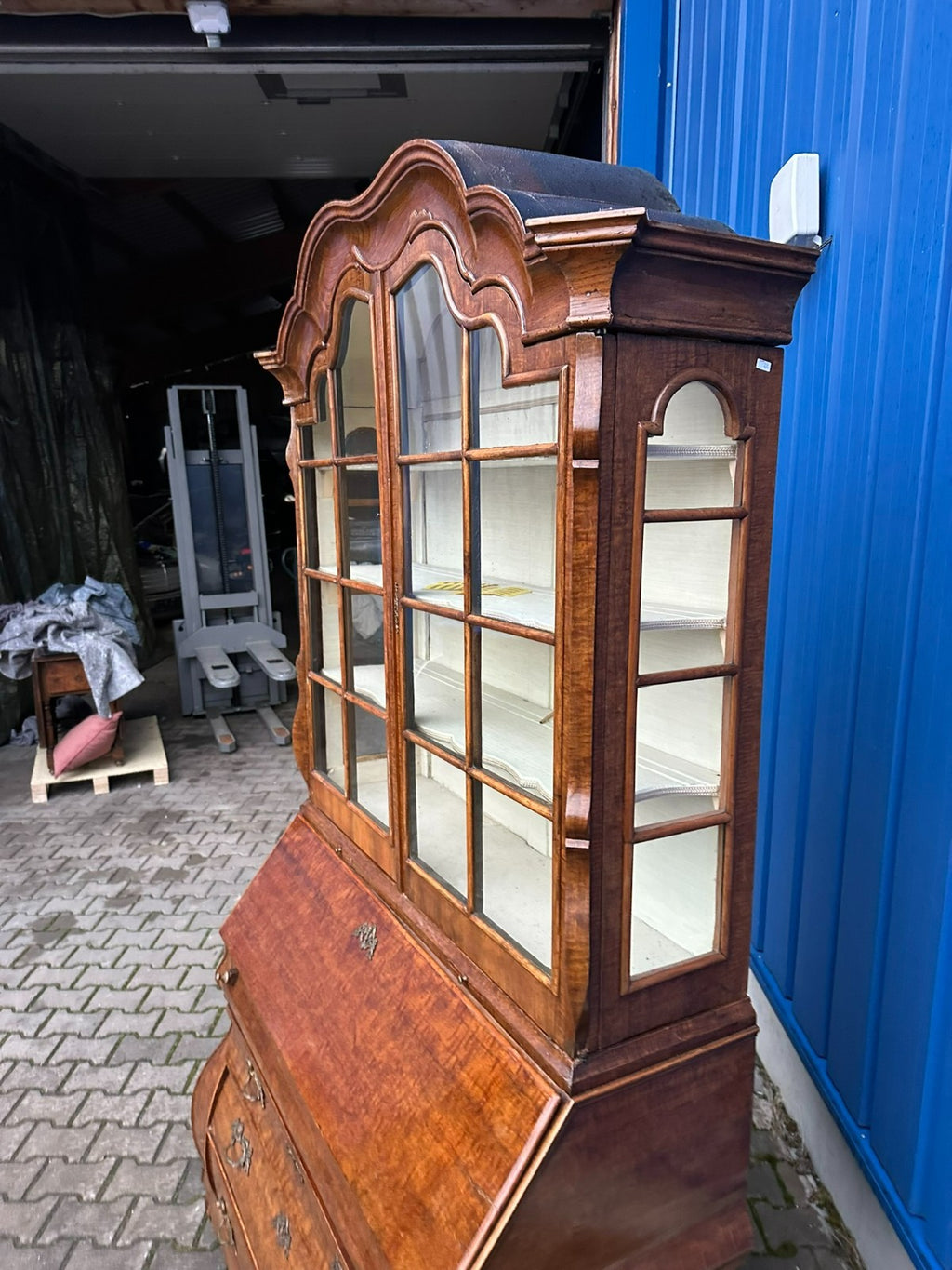 Antiker Sekretär Louis Quinze 18 tes Jhdt Ulmenholz Barocksekretär Louis Xv