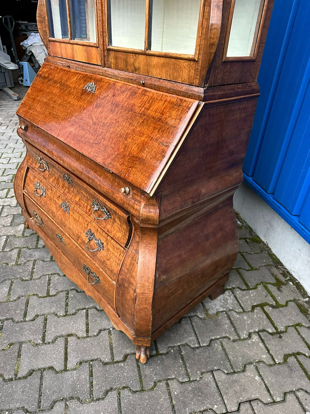 Antiker Sekretär Louis Quinze 18 tes Jhdt Ulmenholz Barocksekretär Louis Xv