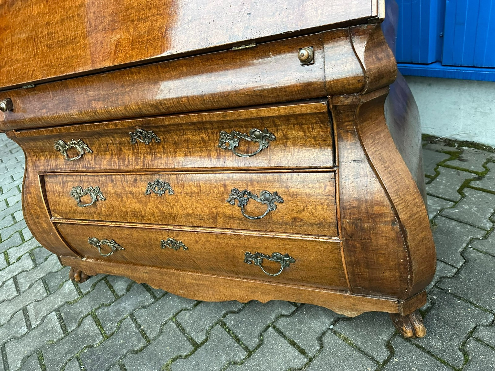 Antiker Sekretär Louis Quinze 18 tes Jhdt Ulmenholz Barocksekretär Louis Xv
