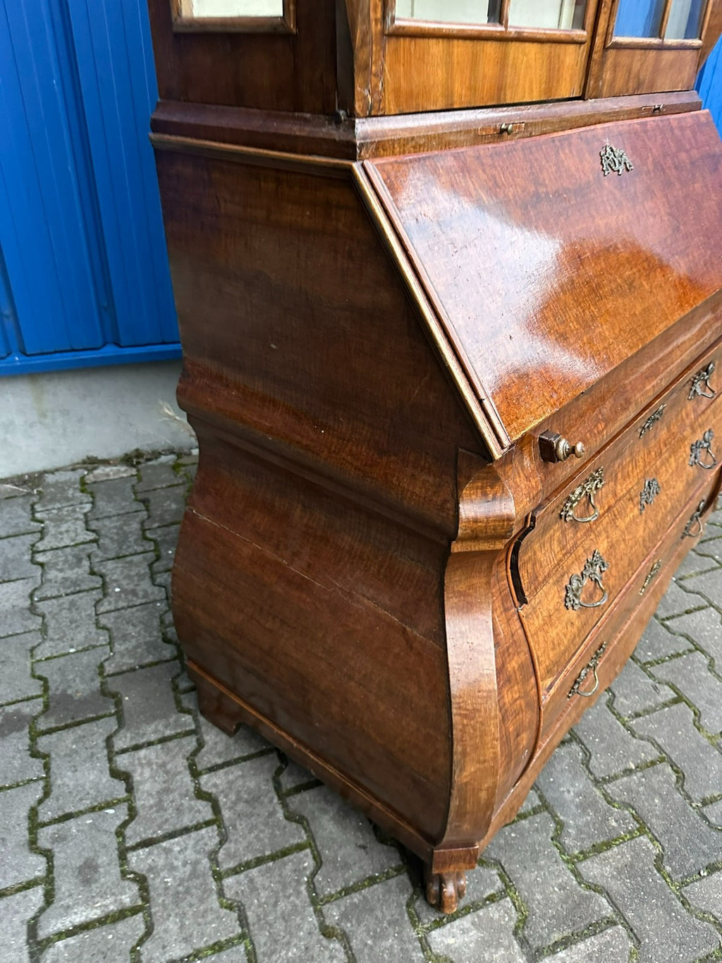 Antiker Sekretär Louis Quinze 18 tes Jhdt Ulmenholz Barocksekretär Louis Xv