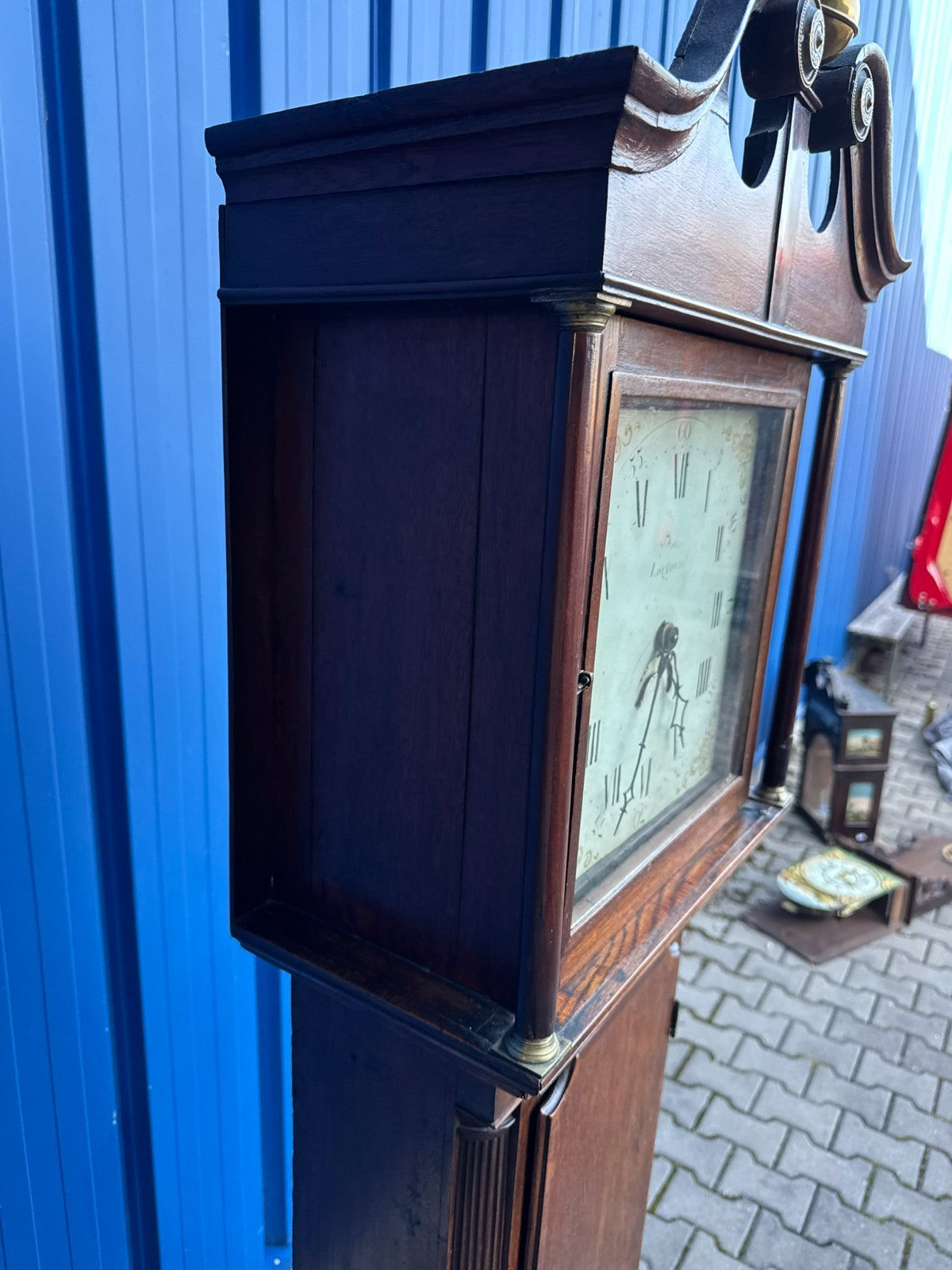 Antike Englische Standuhr aus Eiche 18 tes Jhdt