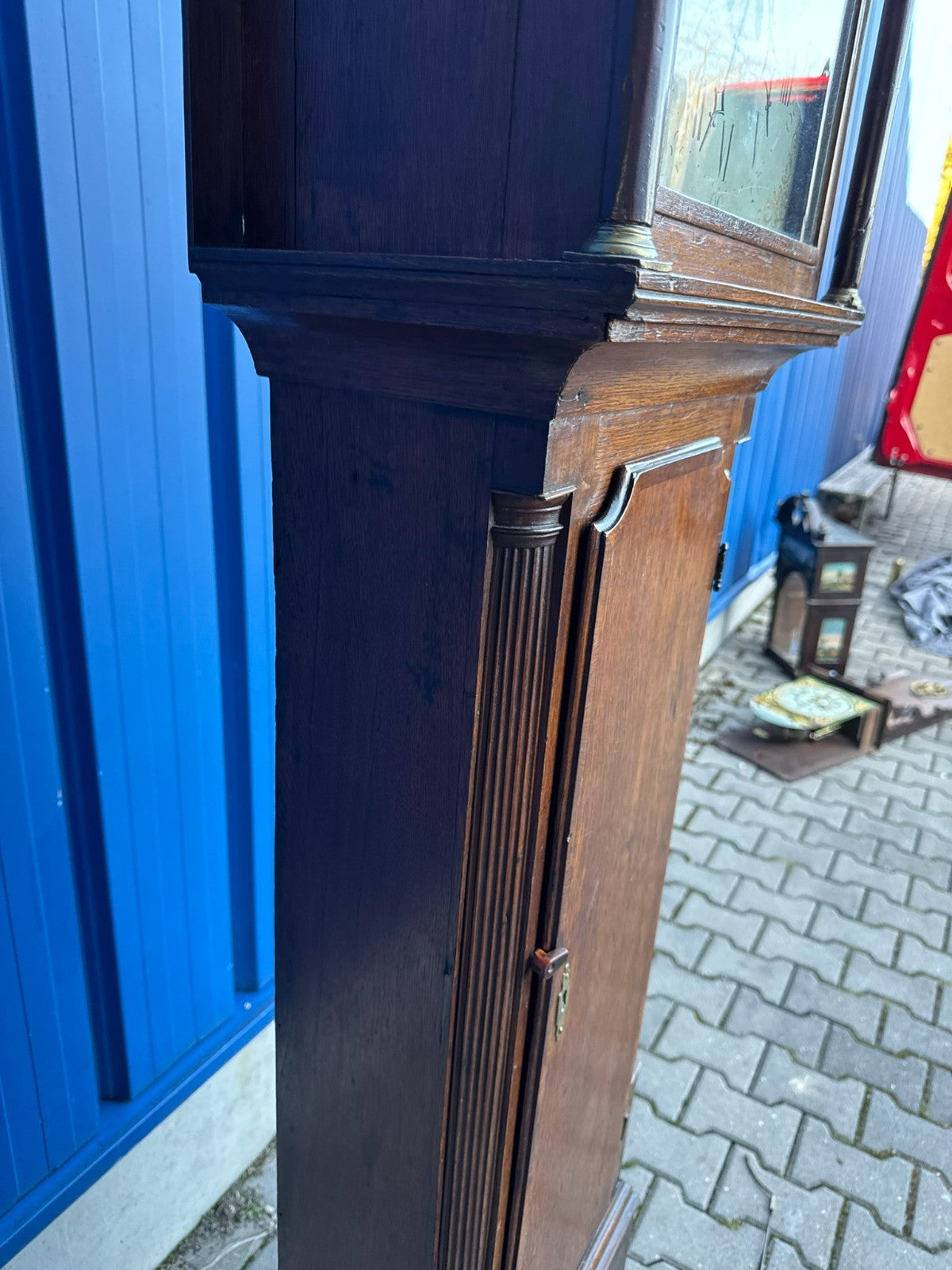 Antike Englische Standuhr aus Eiche 18 tes Jhdt