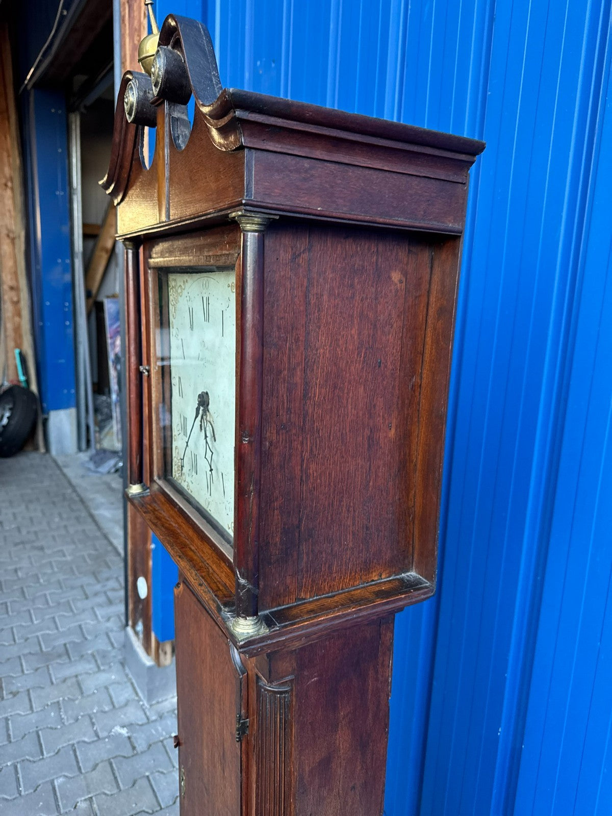 Antike Englische Standuhr aus Eiche 18 tes Jhdt