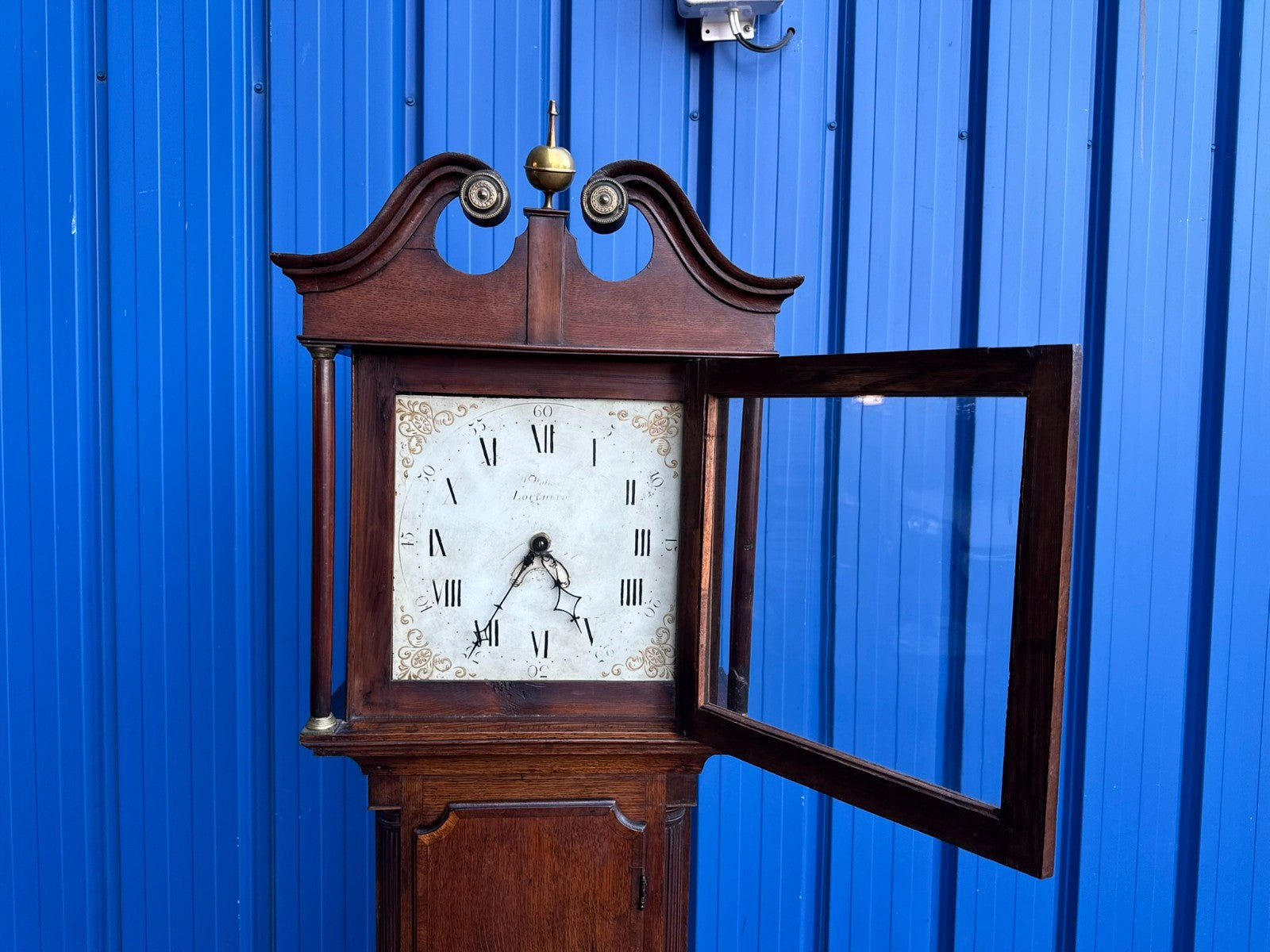 Antike Englische Standuhr aus Eiche 18 tes Jhdt