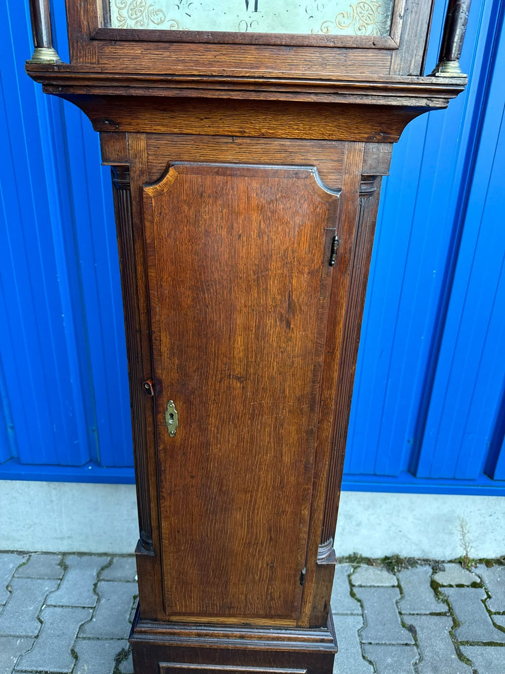 Antike Englische Standuhr aus Eiche 18 tes Jhdt