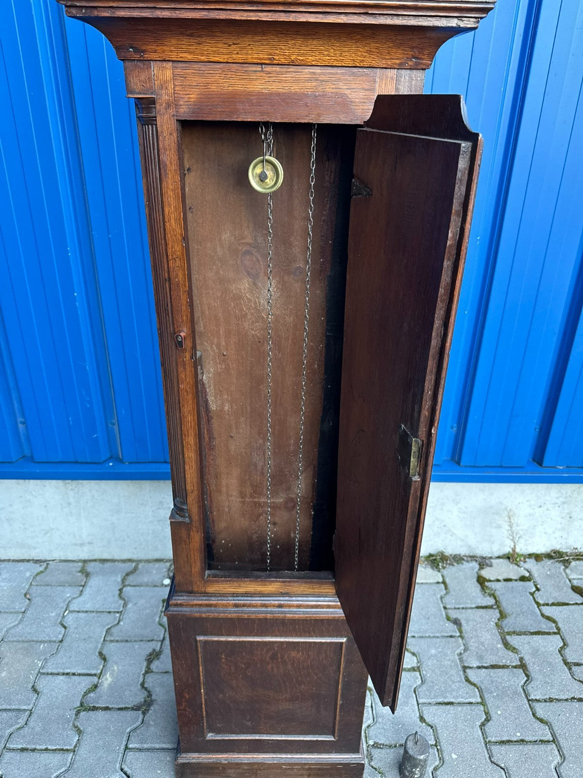 Antike Englische Standuhr aus Eiche 18 tes Jhdt