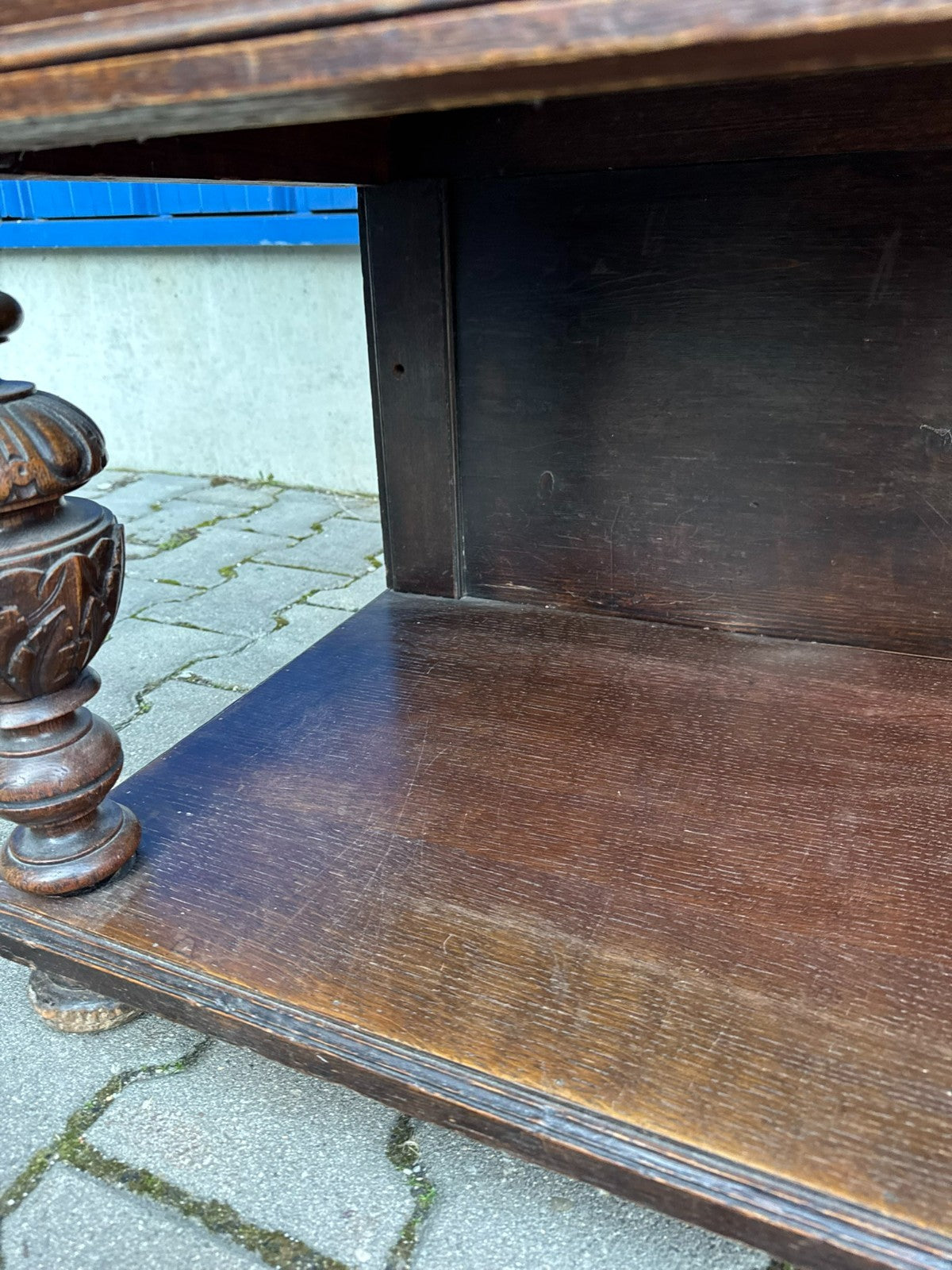 Antike Neo Renaissance Vitrine aus Eiche 19 tes Jhdt Gründerzeit Schrank