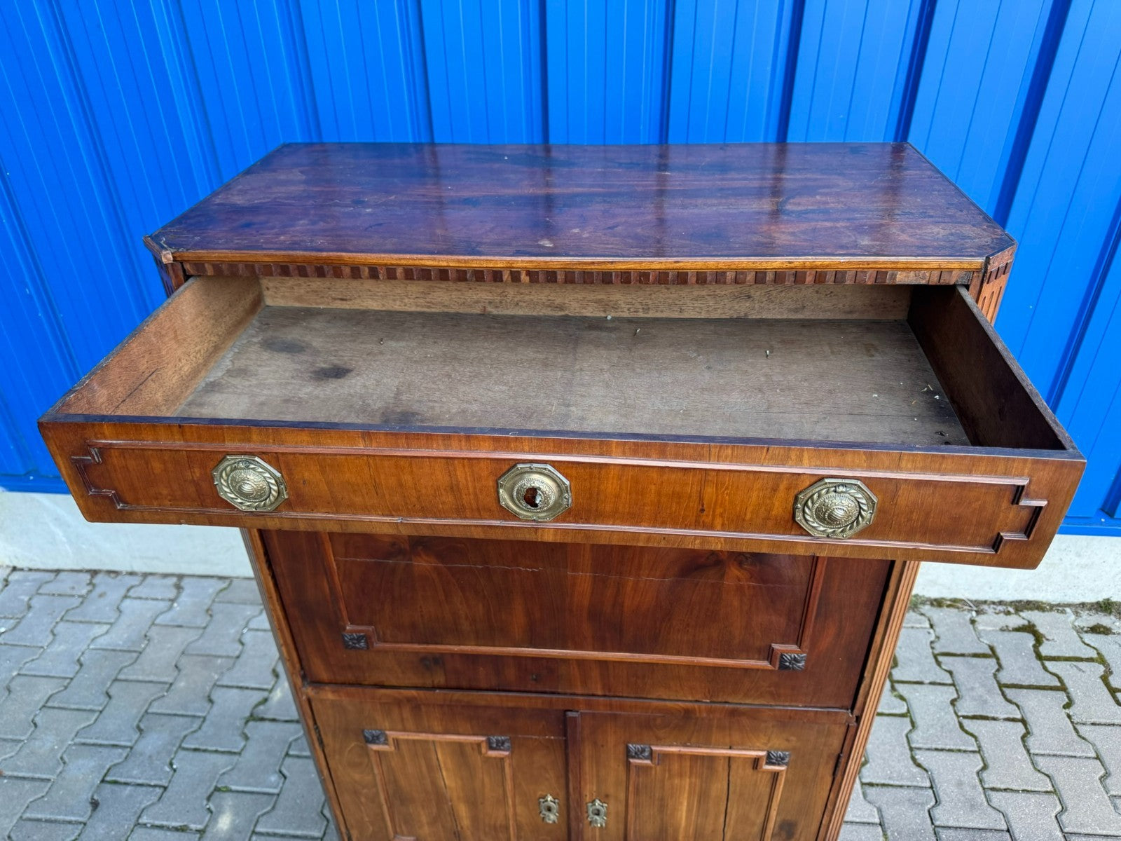 Antiker Louis Seize Sekretär um 1820 Mahagoni Furnier