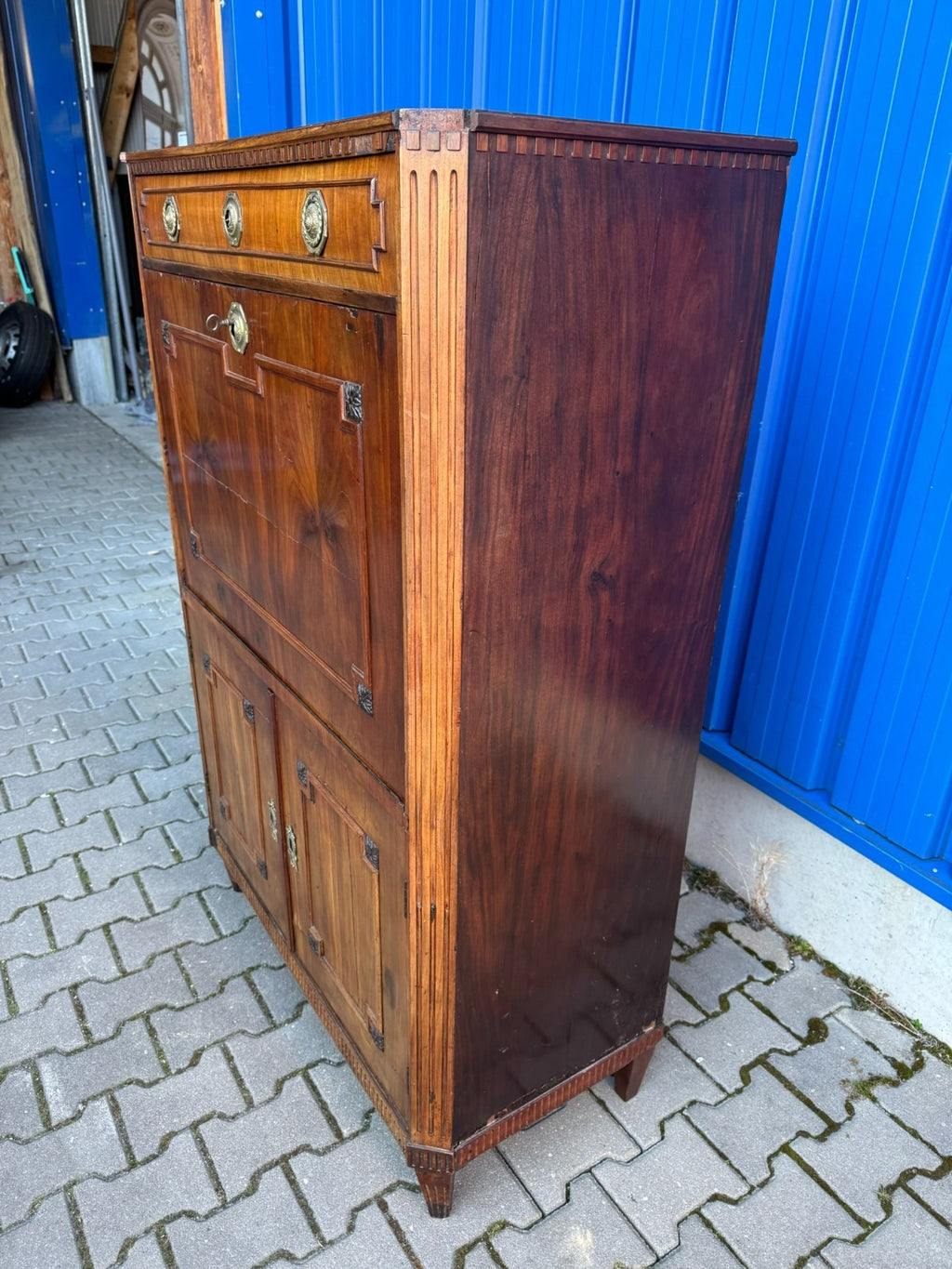 Antiker Louis Seize Sekretär um 1820 Mahagoni Furnier