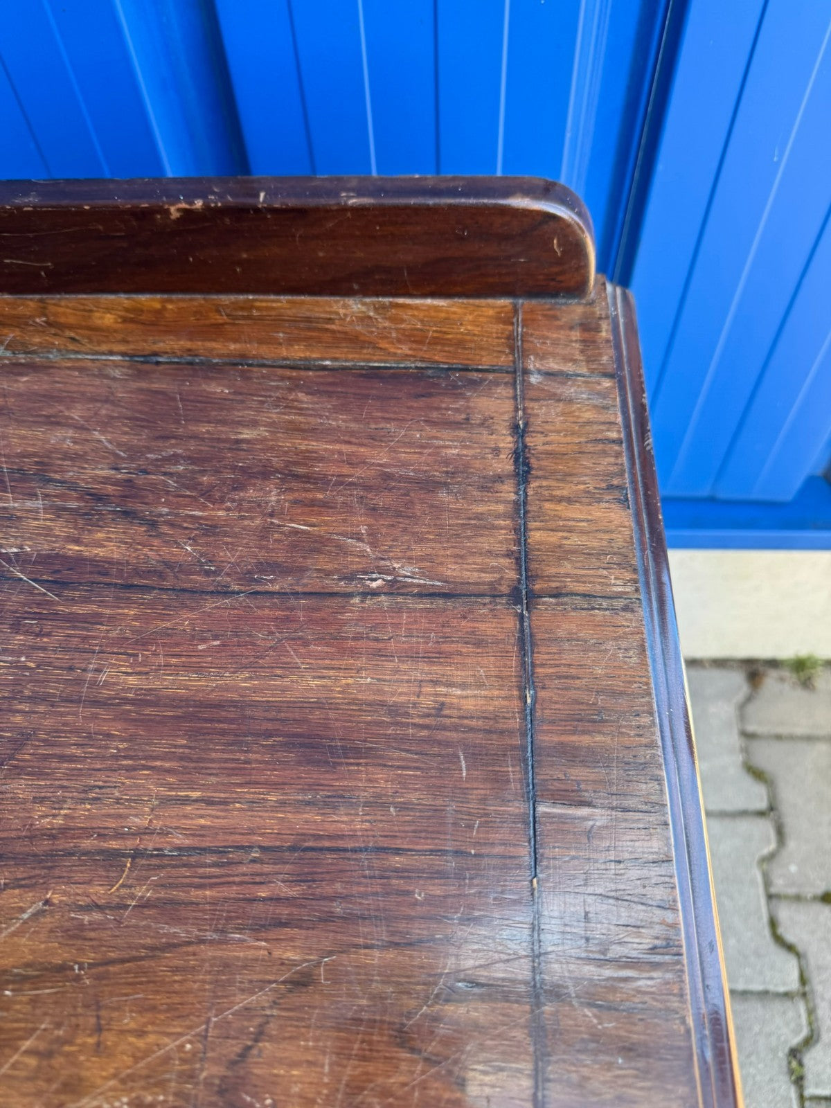 Antike Englische Kommode um 1900 Mahagoni mit Girlanden Intarsien