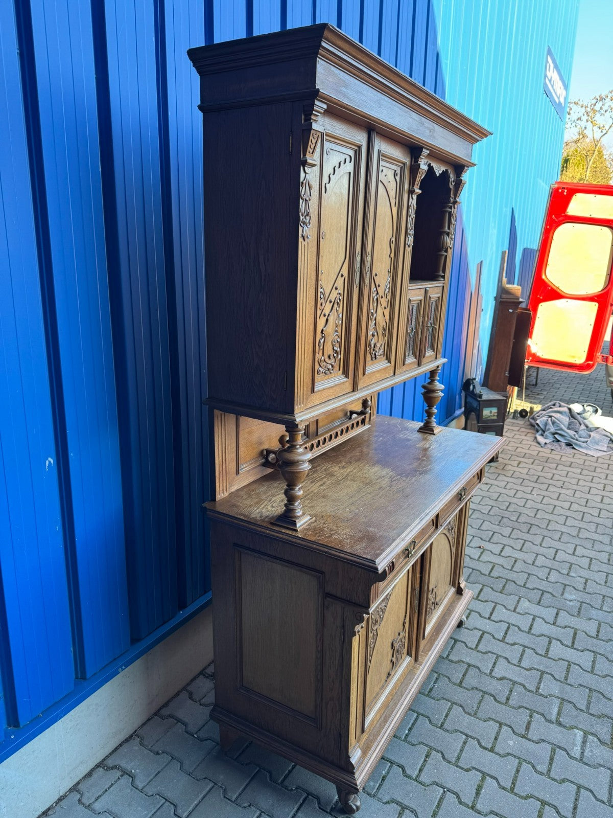 Antikes Jugendstil Buffet aus Eiche Deutsch um 1900