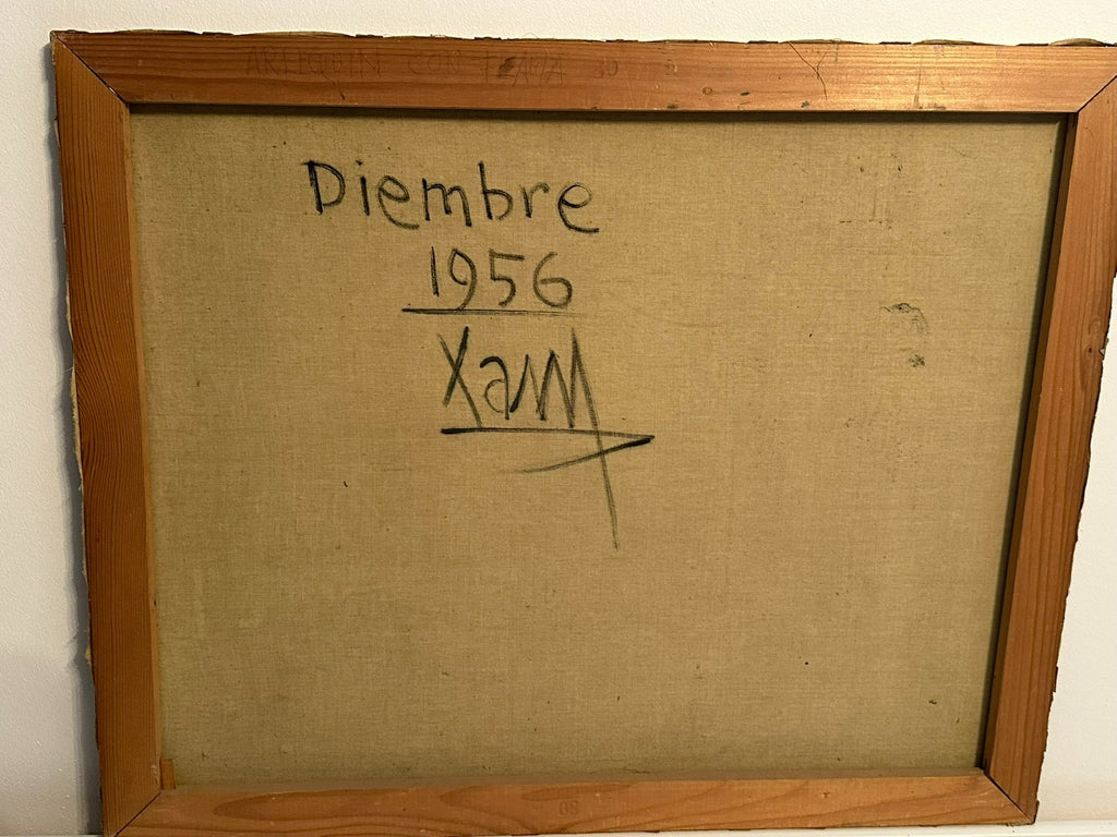 Xam Pedro Quetglas Ferrer (1915-2001) Ölgemälde Flöte Spielende Harlequine