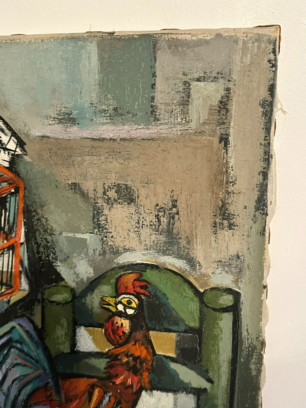 Xam Pedro Quetglas Ferrer (1915-2001) Ölgemälde 82x65cm Harlequin Con Gallo