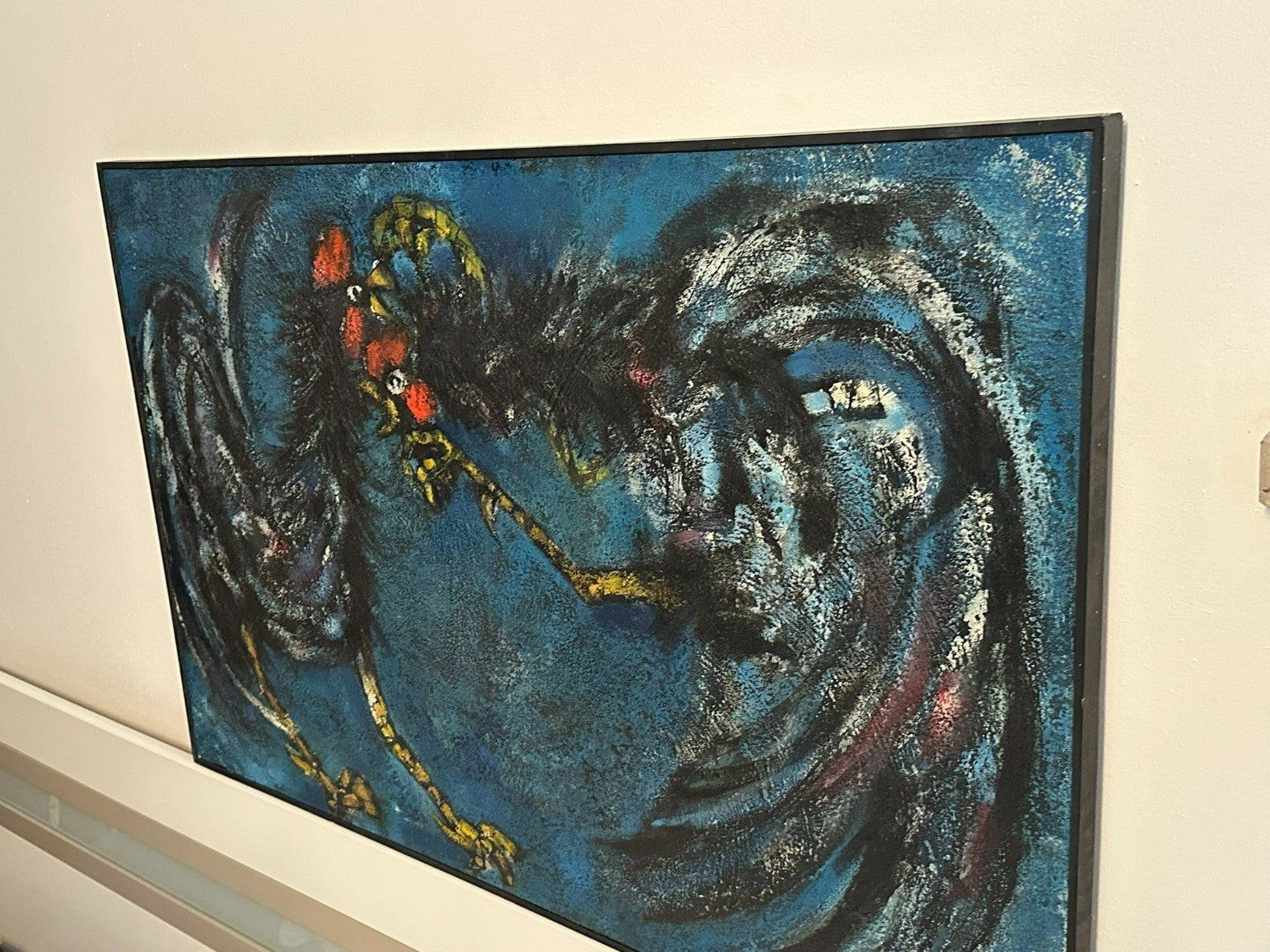 Xam Pedro Quetglas Ferrer (1915-2001) Ölgemälde Gallos En Fondo Azul