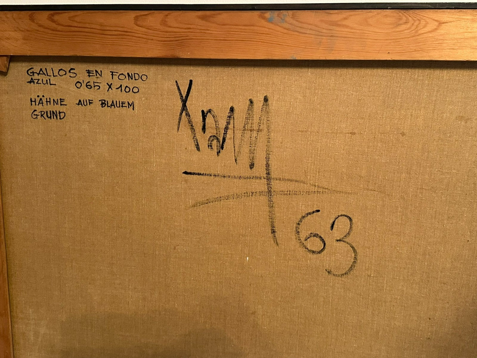 Xam Pedro Quetglas Ferrer (1915-2001) Ölgemälde Gallos En Fondo Azul