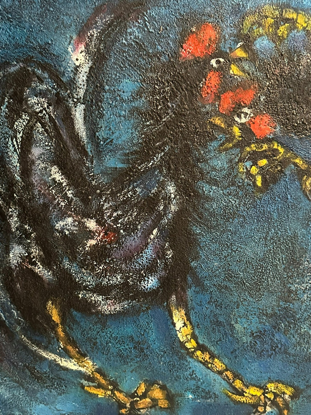 Xam Pedro Quetglas Ferrer (1915-2001) Ölgemälde Gallos En Fondo Azul